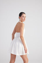 Teresa White Pleated Skirt Mini Dress-4