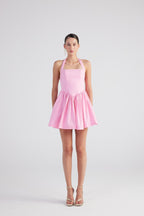 Teresa Pink Pleated Skirt Mini Dress-2