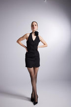 Becca Black Rose Accessorized Mini Dress-3