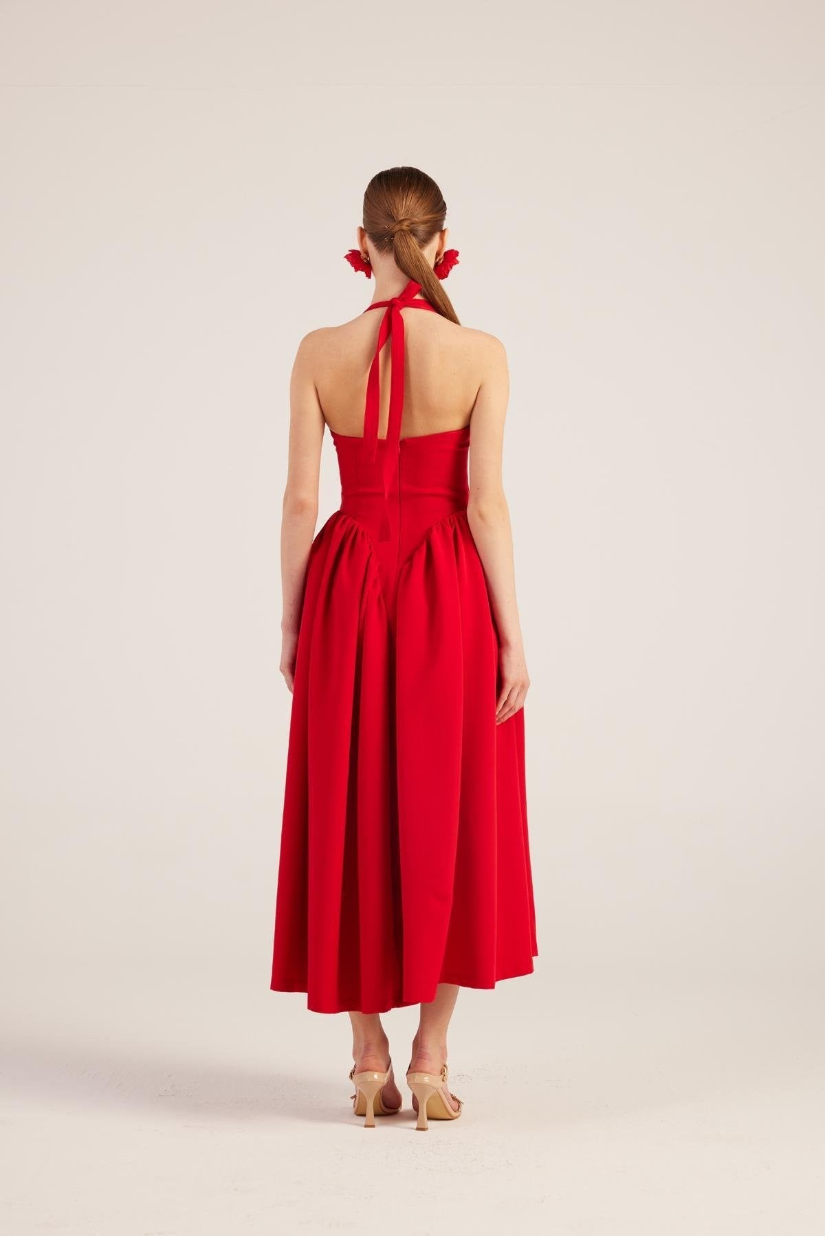 Ophelia Red Princess Style Maxi Dress-1