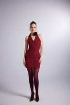 Becca Burgundy Rose Accessorized Mini Dress-2