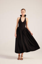 Ophelia Black Princess Style Maxi Dress-4