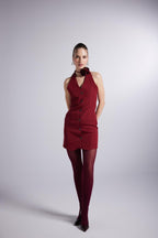 Becca Burgundy Rose Accessorized Mini Dress-3
