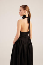 Ophelia Black Princess Style Maxi Dress-1