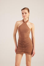 Rachel Brown Halter Neck Mini Dress-0