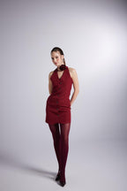 Becca Burgundy Rose Accessorized Mini Dress-4