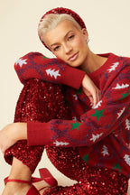 Red Cashmere and Banana Blend Christmas Jumper-1