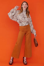 Silk Blend Animal Print Blouse-0