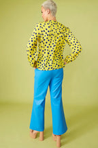 Yellow Silk Blend Polka Dot Parma Blouse-2