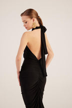 Marie Black Backless Slit Maxi Dress-1