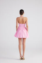 Teresa Pink Pleated Skirt Mini Dress-1