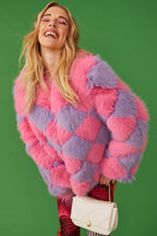 Delilah Pink Purple Faux Fur Jacket-0