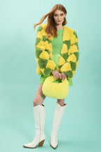 Delilah Yellow Green Faux Fur Jacket-0